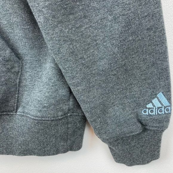 ADIDAS Hooded Logo Fleece Pullover Sweatshirt in Gray Heather - Picture 4 of 9